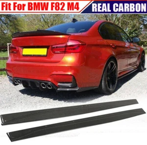 Alerón labial de extensión de faldones laterales de carbono real apto para BMW F82 M4 cupé 2014-2019 - Imagen 1 de 16
