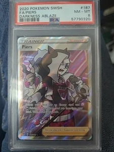 Pokemon Card Piers 187/189 Holo Darkness Ablaze PSA 8  - Foto 1 di 4