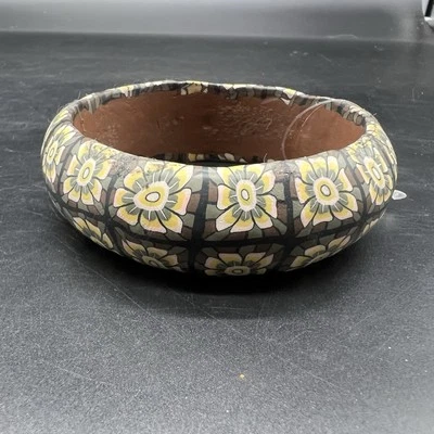 Brazalete Brazalete Floral Cuentas Viva Verde y Grueso Flor Boho Cottage Core Foto 1 de 4