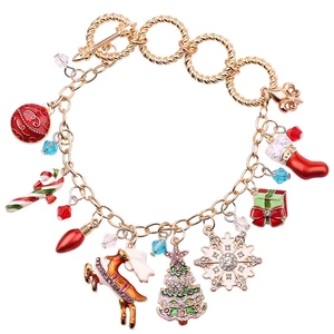 Süßes Weihnachtsarmband 8 verschiedene Farben Zum Selbermachen Schneeflocke Charm Strumpf Füller - Bild 1 von 6