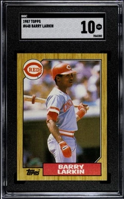1987 Topps #648 BARRY LARKIN Cincinnati Reds SGC 10 Gem Mint HOF RC! - Image 1 of 2