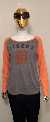 Camiseta manga larga naranja\gris envejecida Wright&Ditson Detroit Tigers. Talla W-XL Foto 1 de 4