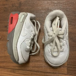 Nike Air Max 90 TD Toddler's 6c Shoes White-Light Silver-Flat Pewter CD6868-116 - Picture 1 of 9