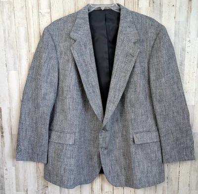 Blazer Haggar Imperial Calce Caballero Para Hombre 52L? Lana de tweed espiga gris EE. UU. Foto 1 de 4