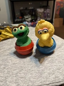 Roly Poly Weeble Wackel Sesamstraße großer Vogel und Oscar Vintage - Bild 1 von 2