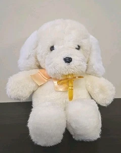 VGN 1987 Dakin musikalischer Aufziehhund weißer Welpe mit Schnuller Plüsch Baby Spielzeug 12 Zoll - Bild 1 von 9