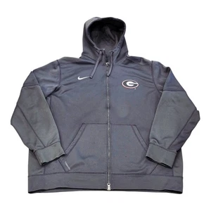 Nike Georgia Bulldogs Therma-Fit Full Zip Hooded Jacket Gray Sz 2XL 639602-060 - Picture 1 of 2