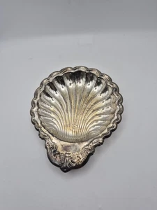 Versilbert überbackene Muschel Tablett Deko Schale klein 6" x 4" - Bild 1 von 10