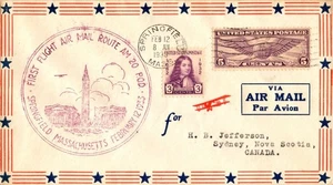 American Airlines Primer Vuelo Springfield Massachusetts - Boston - 1933 - Imagen 1 de 2