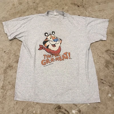 Camiseta De Colección Tony El Tigre Kellogg's Grande Gris 2000 Desayuno Ceral Y2K Foto 1 de 4