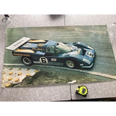 1971 Kirk White Penske / Sunoco Ferrari 512M Gran Prix Poster Full Size Rare - Image 1 of 4