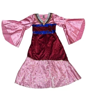 Disney Princess Mulan Elegant Dress Costume Girls 9/10 Sequin Bow Pendant - Picture 1 of 6