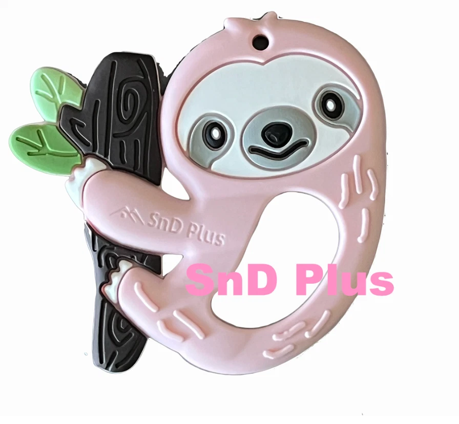 SnD Plus Текстурированный Детский Зубочиститель Силиконовый Без BPA Облегчение Зубов Ленивец Анимированный НОВЫЙ - Изображение 1 из 4