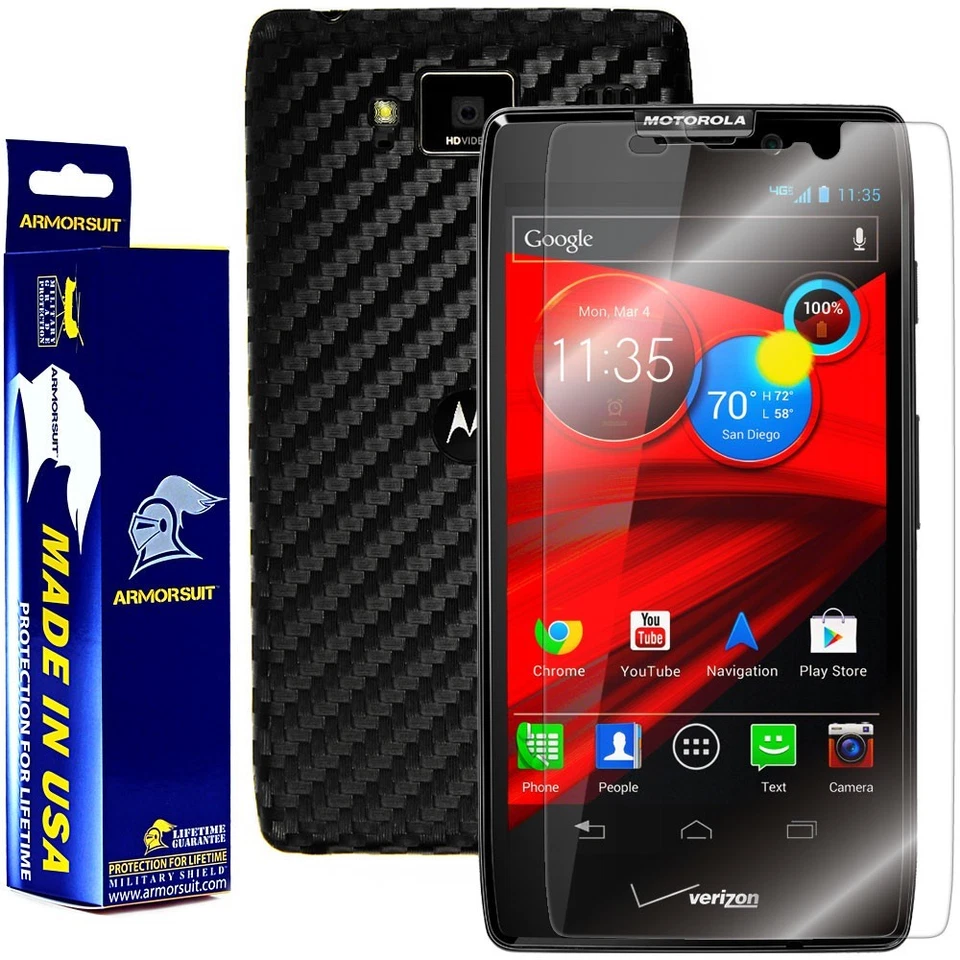 ArmorSuit MilitaryShield Motorola Droid Razr Maxx Screen + Black Carbon Fiber - Image 1 of 4