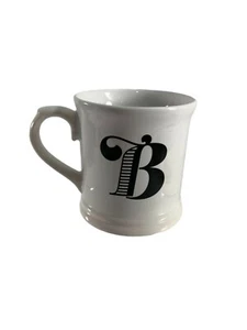 Holiday Home Coffee Tea Mug Monogram Letter B Initial Personalized 4" Tall White - Picture 1 of 6