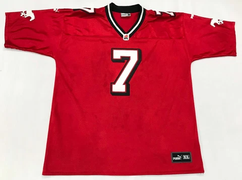 Puma CFL Calgary Stampeders GRACE #7 Football Jersey XL Red Canada Sewn Cover
