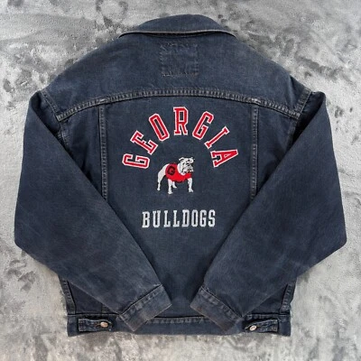 Student Union Denim Jacket Men XL UGA Georgia Bulldogs Vintage 90s Made in USA - Image 1 of 4