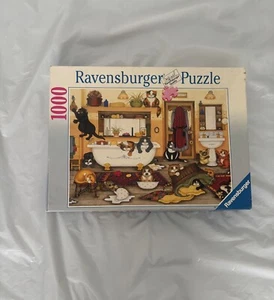 Ravensburger 1000 Piece Jigsaw Puzzle 'Bathtime' Cats Pets Preowned Used - Picture 1 of 5