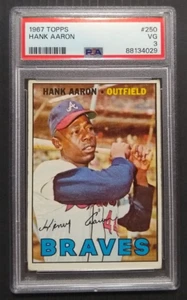 1967 Topps Hank Aaron #250 PSA 3 Braves HOF - Bild 1 von 2