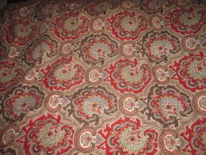 TOMMY HILFIGER Home Red Paisley Reversible Comforter 92" x 96" & 2 Pillowcases 2 - Picture 1 of 9
