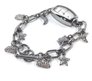 Orologio FOSSIL Y2K Argento Luna Nuvole Stelle Angeli Boho Vintage Charm Bracciale - Foto 1 di 18