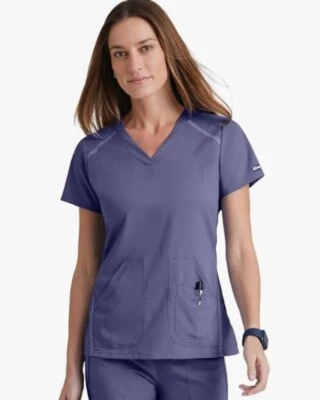 Grey’s Anatomy Womens Slate Purple XS Scrub Top Style 7188 - Image 1 of 4