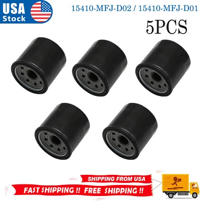 Nuevo paquete de 5 filtros de aceite y cartuchos de sellado auténticos para Honda 15410-MFJ-D02 Foto 1 de 4
