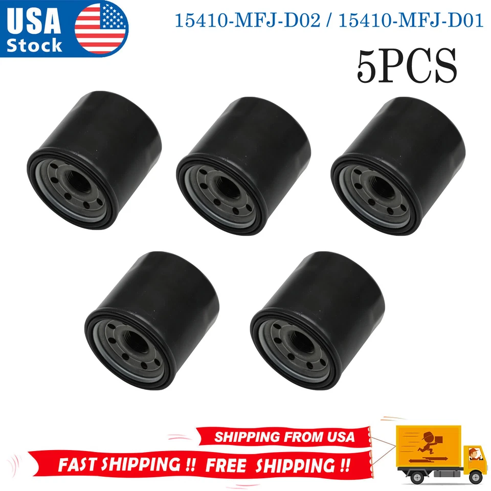Nuevo paquete de 5 filtros de aceite y cartuchos de sellado auténticos para Honda 15410-MFJ-D02 Foto 1 de 4