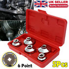 5Pcs 3/8" Drive 24 27 32 36 38mm Cup Type Oil Filter Socket Set Wrench Removal