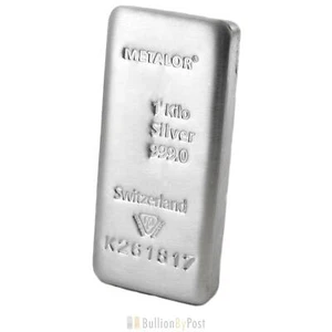 Metalor 1 Kilo Silver Bullion Bar - Picture 1 of 1