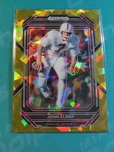 23 Panini Prizm Draft Picks Football John Elway Gold Cracked Ice Denver Broncos - Picture 1 of 2