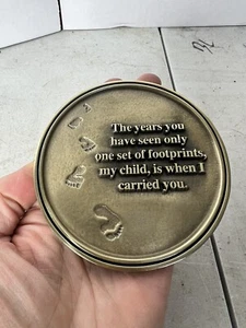 Batesville Casket LifeStories Display Funeral Medallion Magnet Footprints Child - Picture 1 of 3