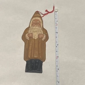 1987 Wood Painted Saint Nick Santa Claus Ornament Decoration 5” - Picture 1 of 4
