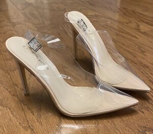 FashionNova Clear Stiletto Pumps Heels Shoes Women’s Size 9 Pageant Prom