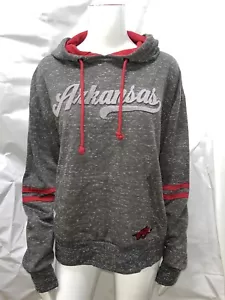Colosseum Arkansas Razorbacks NCAA Pull Over Hoodie Gray Red Womens M - Picture 1 of 5
