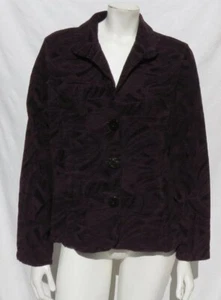 CMC USA Purple Soft Thick Textured Rayon Cotton Jacket Top sz US XL Pockets EUC - Picture 1 of 5