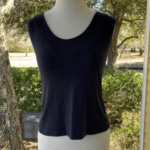 Armani Collezioni Rayon Black Scoop Neck Tank - Picture 1 of 3