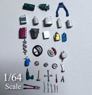 Diorama 1:64 Garage Repair Tool Part Model Workshop Maintenance Prop Scene Model - Image 1 of 4