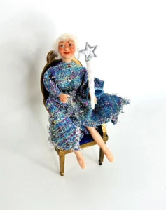 Dollhouse Miniature Porcelain Doll Lady Fairy Godmother Tooth Gypsy Fairy 4" H - Picture 1 of 17