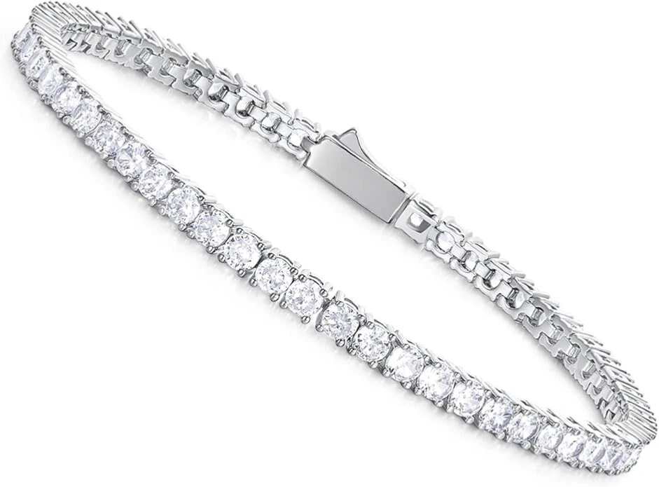 Tennis Bracelet for Women 14K White Gold Plated 7" NICE Gift Boxed - Image 1 of 1