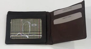 iKS genuine leather bifold brown wallet grid interior  - Picture 1 of 6