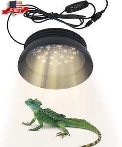 LED UVB Reptile Light with Dimmer & Timer UVA UVB Reptile Light Fixture with - Picture 1 of 12