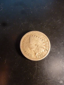 Indian Head Cent 1862 Copper Nickle Good #7 - Picture 1 of 2