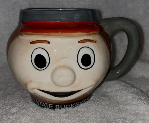 Vintage Brutus Buckeye Ohio State Football Mascot Head Coffee Mug Rare Cover