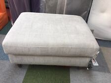 New Lounge Co Madison Footstool In Natural Fabric 