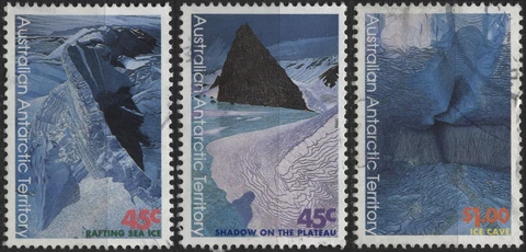 Australian Antarctic Territory 1996 #L98-L100 45c,$1 Antarctic Ice Sheets, used Cover