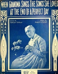 1916 Oma singt Lieder sie liebte Ende perfekter Tag Großformat Noten 8B - Bild 1 von 4