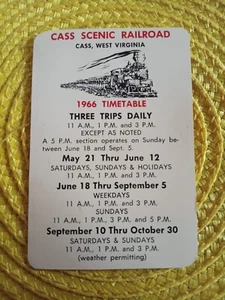 Cass Scenic Railroad: Orario Treno 1966 Orario Calander Raro - Foto 1 di 2