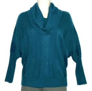 NY Collection Suéter Mujer Talla XL Suéter Azulado Mangas Dolman Cuello Capucha Nuevo con Etiquetas - Imagen 1 de 2