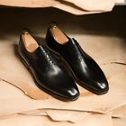 Handmade Mens black leather Oxfords shoes, Men black leather dress shoes